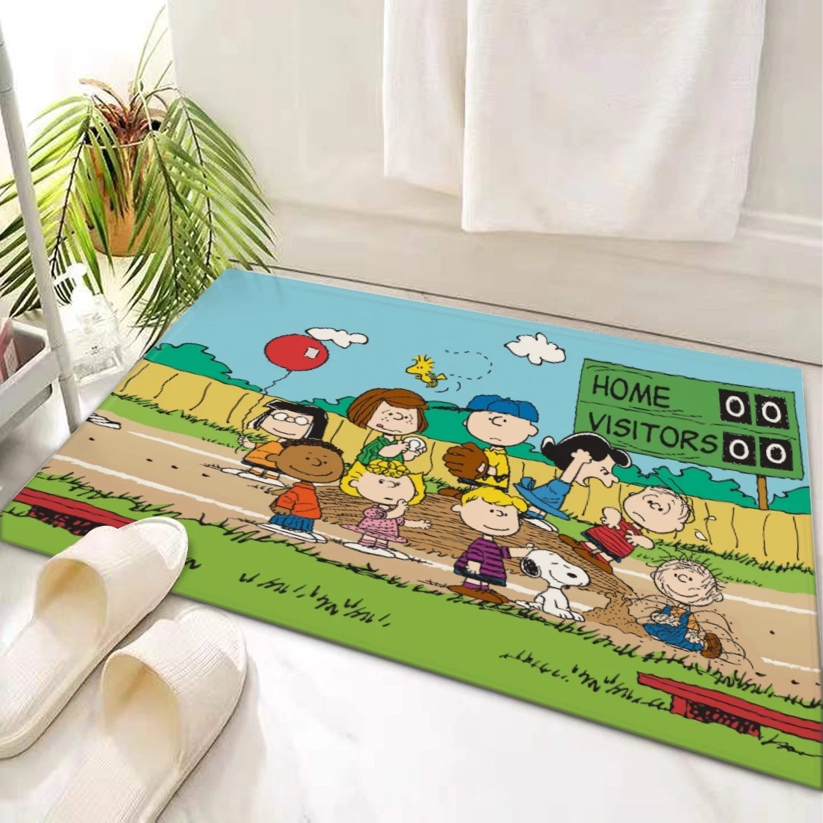 Peanuts Snoop Print Door Mat Kitchen / Bathroom With Non-slip Backing