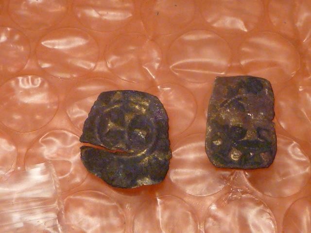 Italy 1400's Medieval Copper coins 2 total