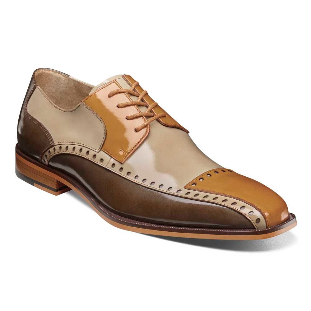 Stacy Adams Plaza Verde Oliva Múltiple Modified Tapa Punta Cuero Oxford (USA Men