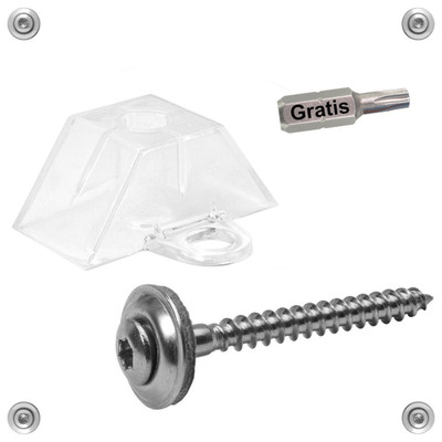 100 Abstandhalter 70/18 Trapez + Spenglerschrauben Edelstahl 4,5x45 TX20 u. EPDM