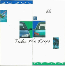 Peugeot 106 Key West Key Largo Limited Editions 1993 Uk Market Sales Brochure Peugeot 106 Key West Key Largo Limited Editions 1993 Uk Market Sales Brochure