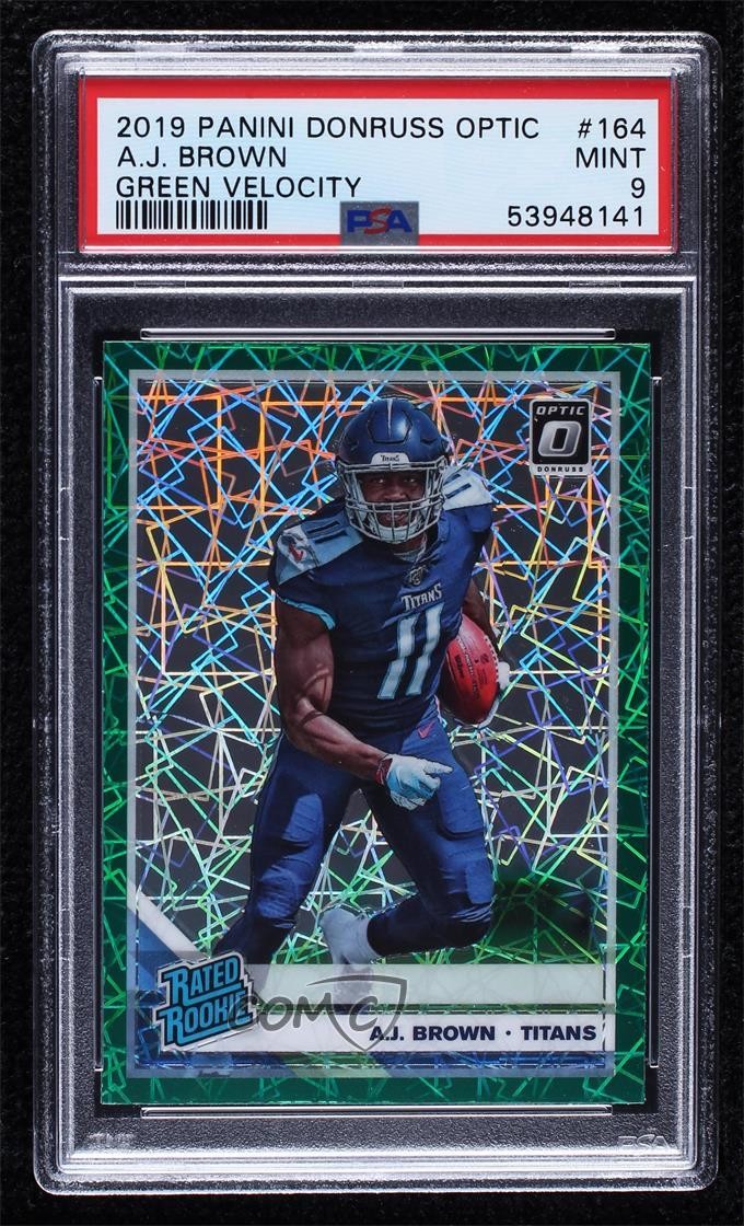 2019 Donruss Optic Rated Green Velocity Prizm AJ Brown PSA 9 MINT Rookie RC 1q7