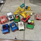 Vintage Fisher Price Little People Lot, Vehicles, Furniture, People Figs