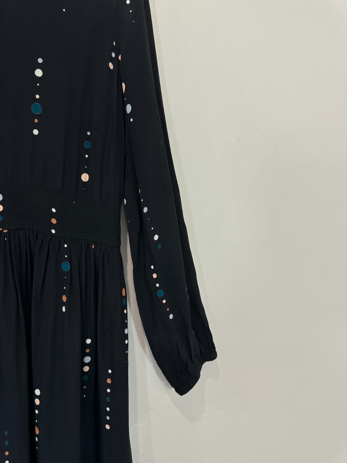 Country Road Dress Women AU 10 Black Knee Length V Neck Long Sleeve Viscose image 8