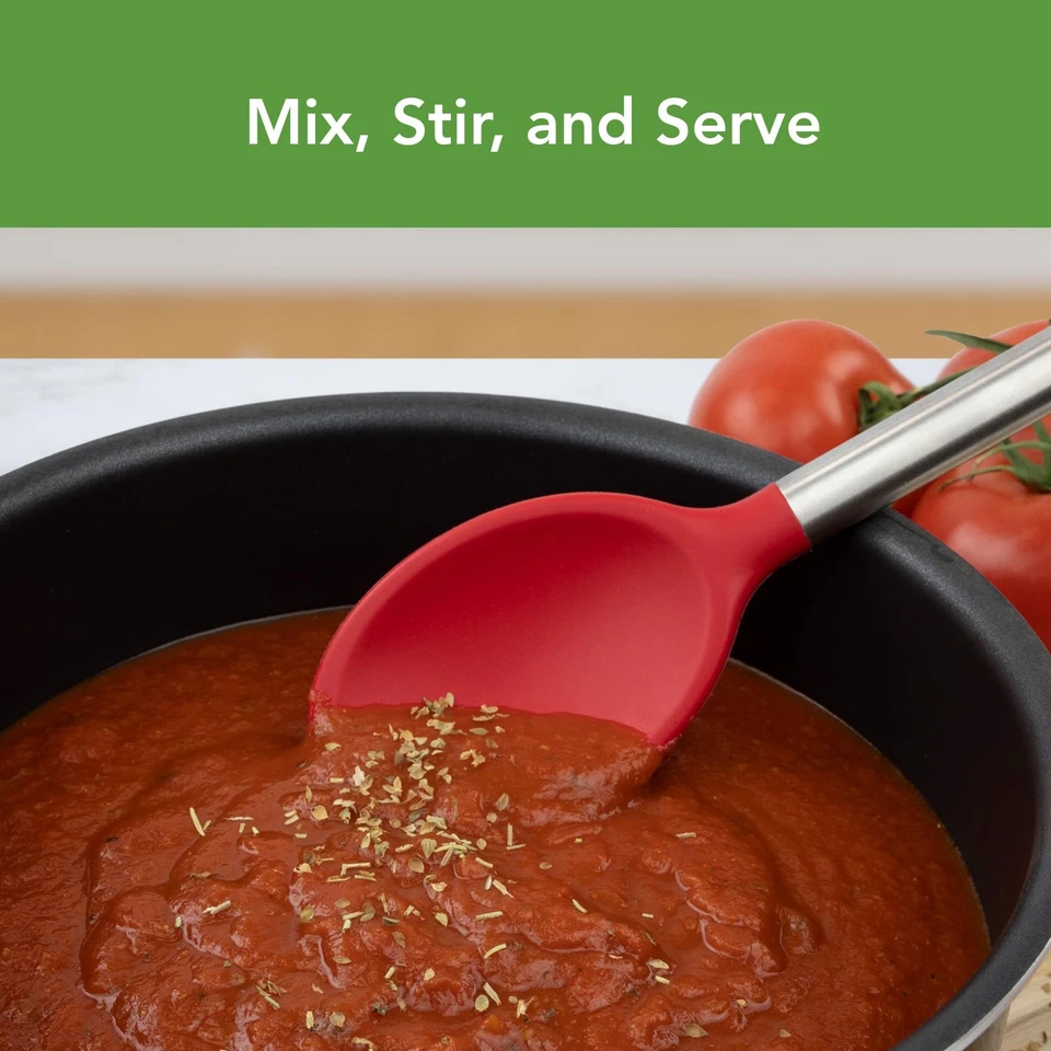 Cuchara Mezcladora Tovolo Mango Acero Inoxidable, Resistente a los Arañazos, Antiadherente Seguro Ki Foto 3 de 4