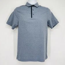 Champions Duo Dry Men's Golf Polo Shirt Size Small Gray Short Sleeve Snap Button