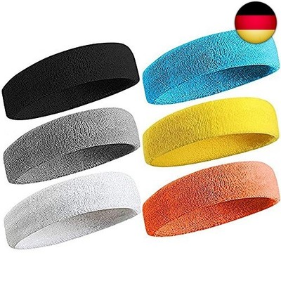 Linwnil 6teiliges Sport Sportline Stirnband Schweißbänder,Schweißband für Män