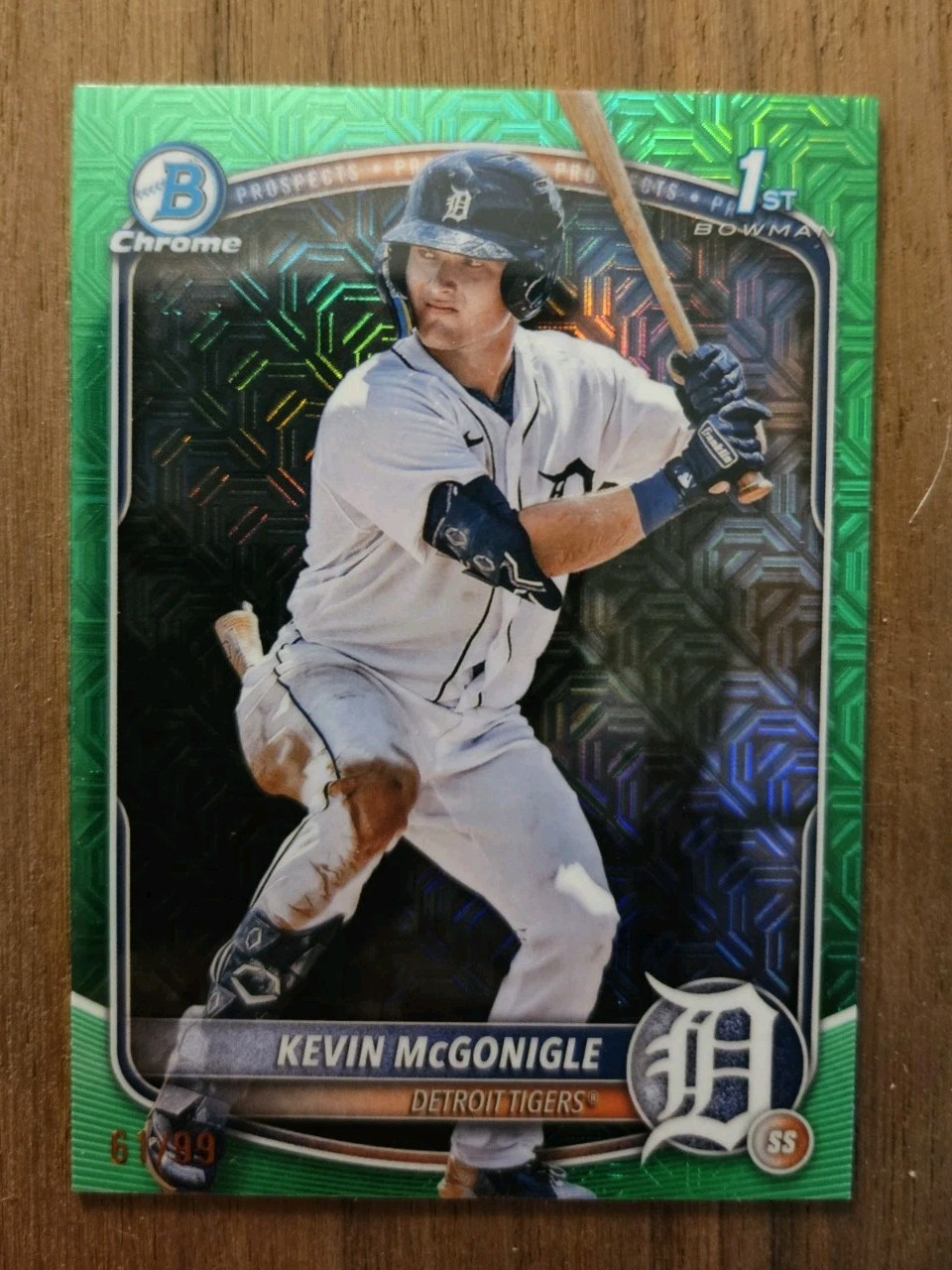 🔥2025 Bowman Chrome Mega Box Kevin McGonigle Green Mojo /99 1st Bowman Tigers🔥