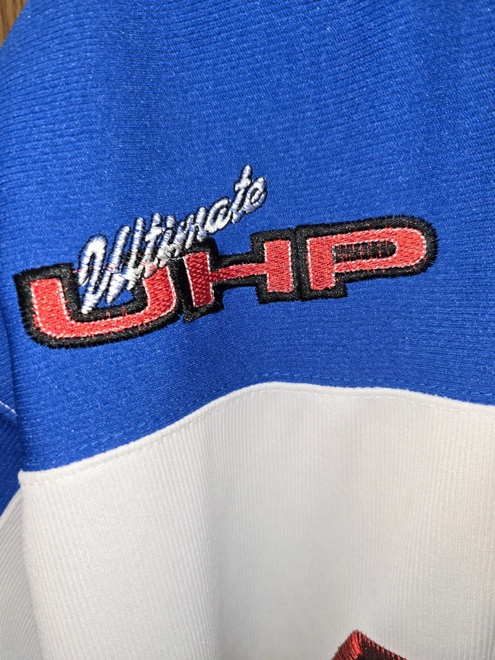 Camiseta deportiva de carreras Y2K Athletic Works 76 Seventy Six bordada Motor Expo para hombre M Foto 3 de 4