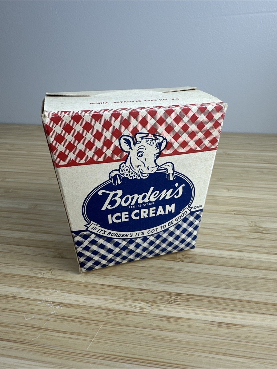 VINTAGE ELSIE THE COW BORDEN'S CARDBOARD 1 PINT ICE CREAM