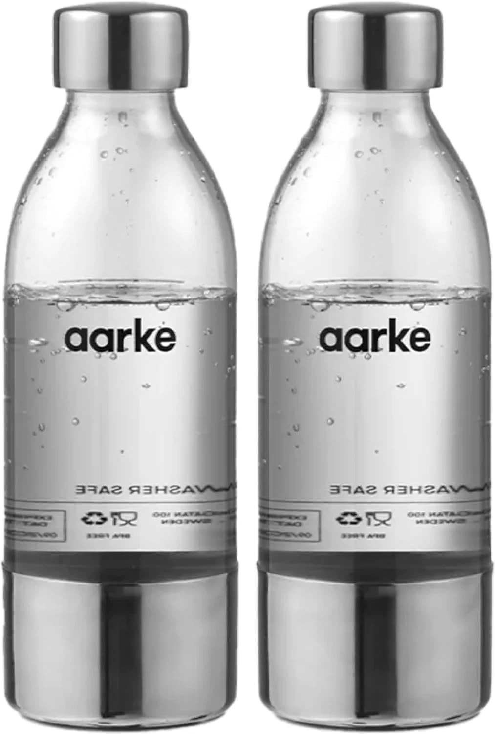 aarke Extra PET Stainless Steel Reusable Bottle for Carbonator l, ll, and 3, BPA-Free and Non-Toxic, 450ml (2-Pack) - Thumbnail 2