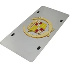 Cadillac 3D Crest Mirrored Chrome Stainless Steel License Plate Official License
