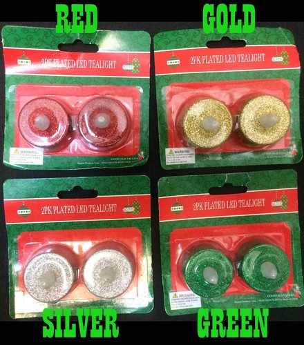 2Pk LED Flicker GLITTER TEALIGHT CANDLE Flameless Easter Spring Party-PICK COLOR - Picture 11 of 57