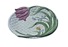 Fitz and Floyd Essentials Tulip Bee Basket Weave Bowl Dish