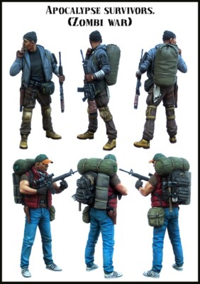 EVOLUTION MINIATURES 1:35 SET EM-35143 POST-APOCALYPTIC  ''SURVIVORS''  -2 FIGURES