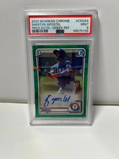 2020 Bowman Chrome Sherten Apostel Rookie Auto GREEN /99 - PSA 9