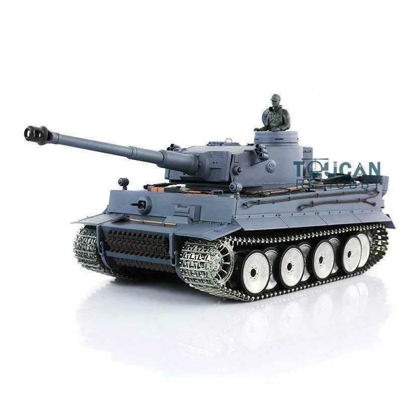 Henglong 1/16 7.0 Tiger I RTR BB RC Tank 3818 Barrel Recoil Metal Tracks Wheels - Image 2 of 4