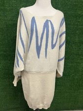 SHEIN Beige And Blue Sweater Dress Size Large 