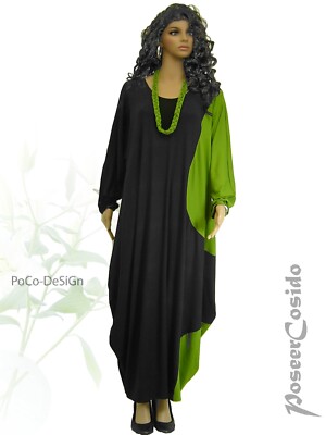 LAGENLOOK Sommer Ballon-Kleid Schwarz Weiß 44 46 48 50 52