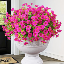 12 Bundles Look Real Artificial Flowers for Outdoors, Realistic Fake Outdoor ...
