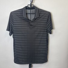 Nike Dri-Fit Standard Fit Grey Striped Polo Shirt Size Large Men  s