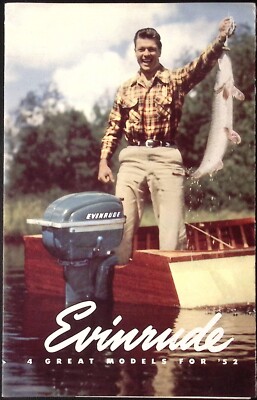 1952 Evinrude Outboard Motors Illustrated Brochure Big Twin Lightwin Fastwin