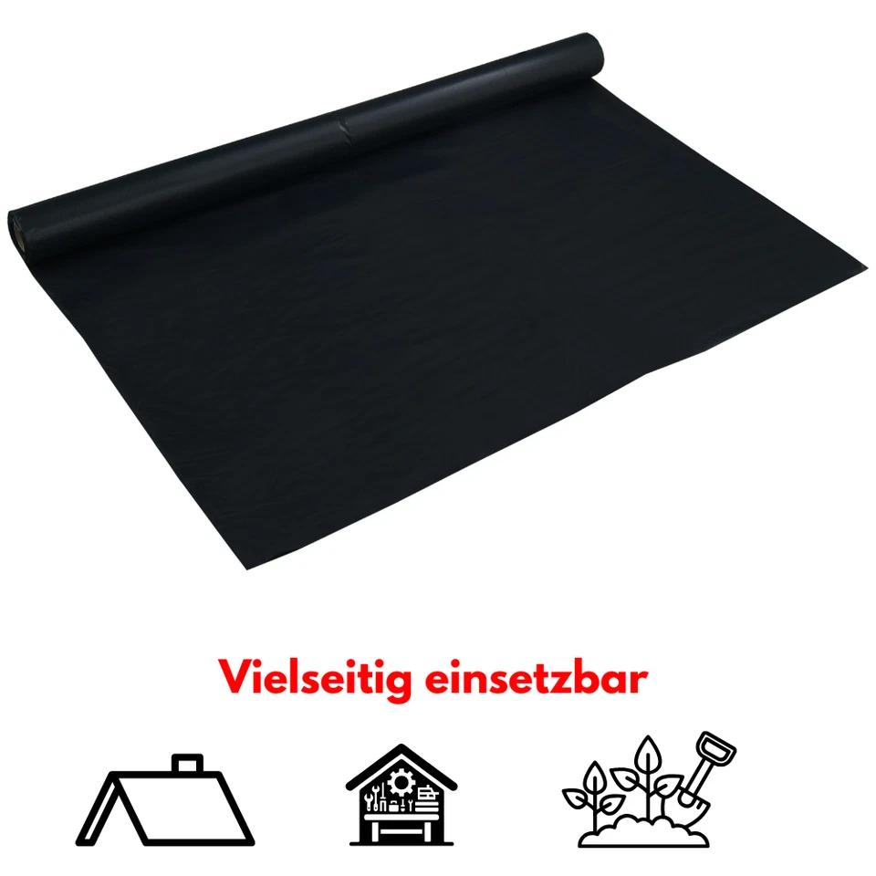 Baufolie Typ 200/300 Estrichfolie Abdeckfolie PE 4x25m 100m² Schwarz wasserfest - Bild 4 von 4