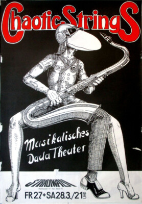 CHAOTIC STRINGS - 1987 - In Concert - Dada Theater Tour - Poster - Hamburg