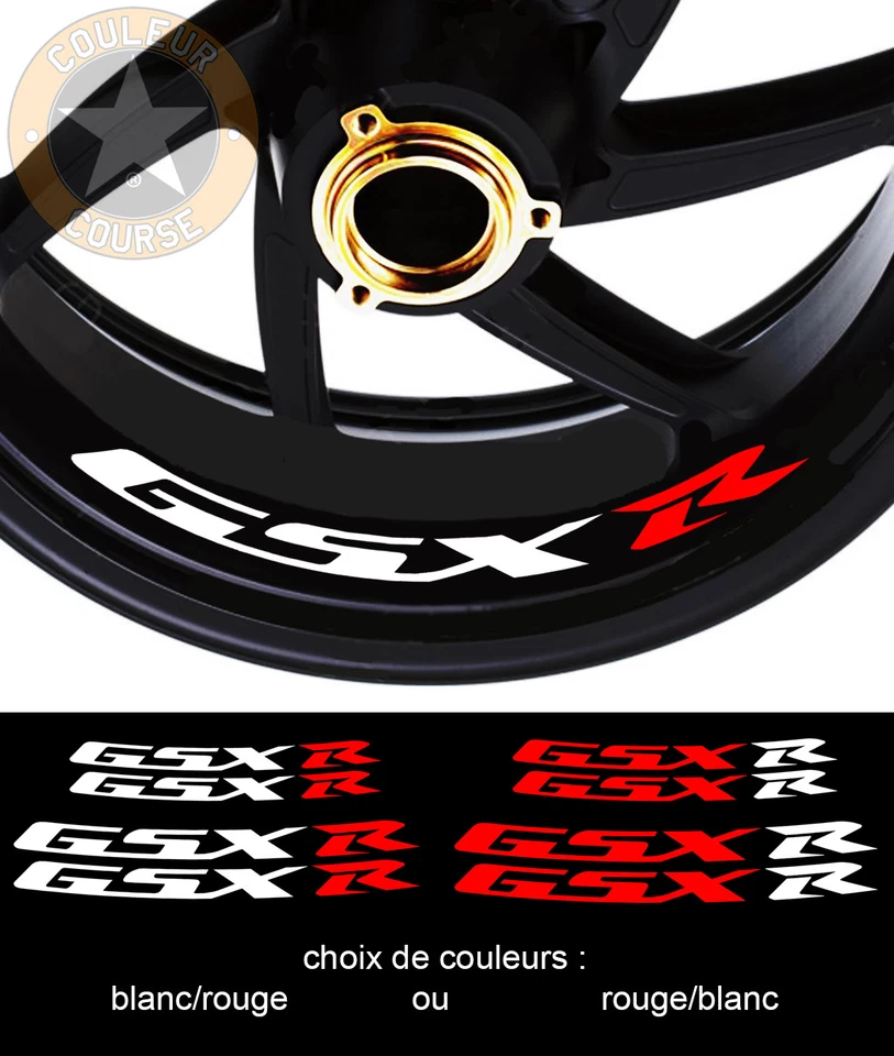4 X STICKER LISERET JANTE LOGO POUR SUZUKI GSXR GSX-R 600 750 1000 MOTO STICKERS