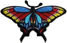 Butterfly Embroidered Sew On Patch - 3 1/2" X 2"