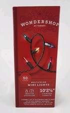 Single Wondershop Lights 50ct Mini- Multicolor on Green Wire, 10.2" Long   NEW