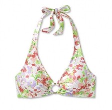 Shade  Shore Bikini Top Women  s M Medium 8 10 Floral Multi Halter Ring Bralette