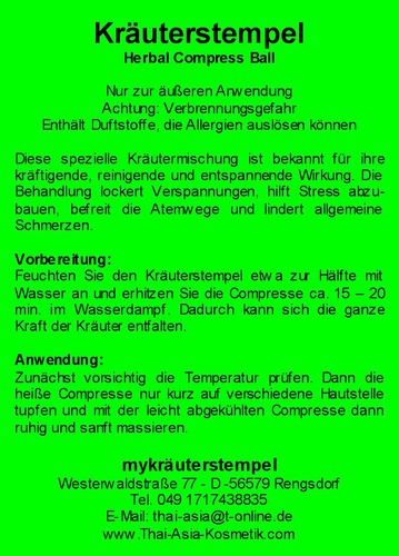 6x 75g Kräuterstempel Thai Spa - Linderung von Rückschmerzen - Bild 13 von 13
