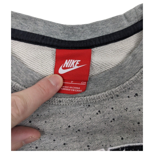 Nike Air Cement Sweatshirt Mens Small Black Gray Crewneck 90s Style Red Tag - Picture 5 of 10