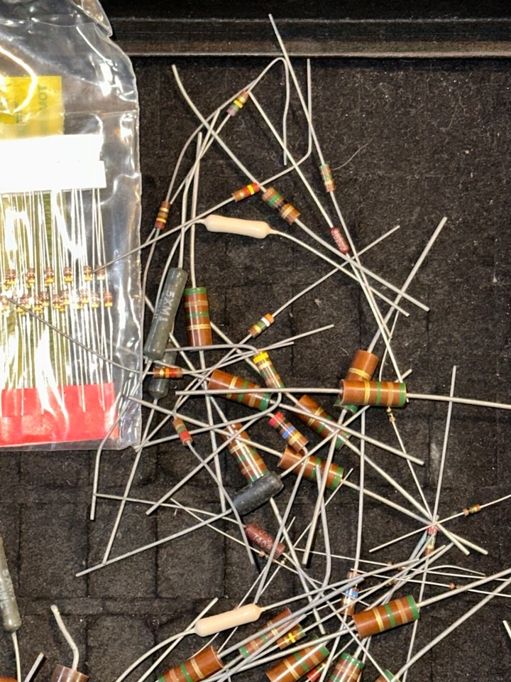 Mix Lot of Capacitors Resistors Inductors Diodes Amperex 100ct - Image 3 of 4