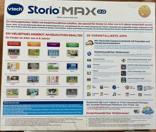 Set !!! Vtech Storio Max 2.0 Lern-Tablet für Kinder 4-9 Jahre Blau + 6 Spiele - Bild 11 von 13