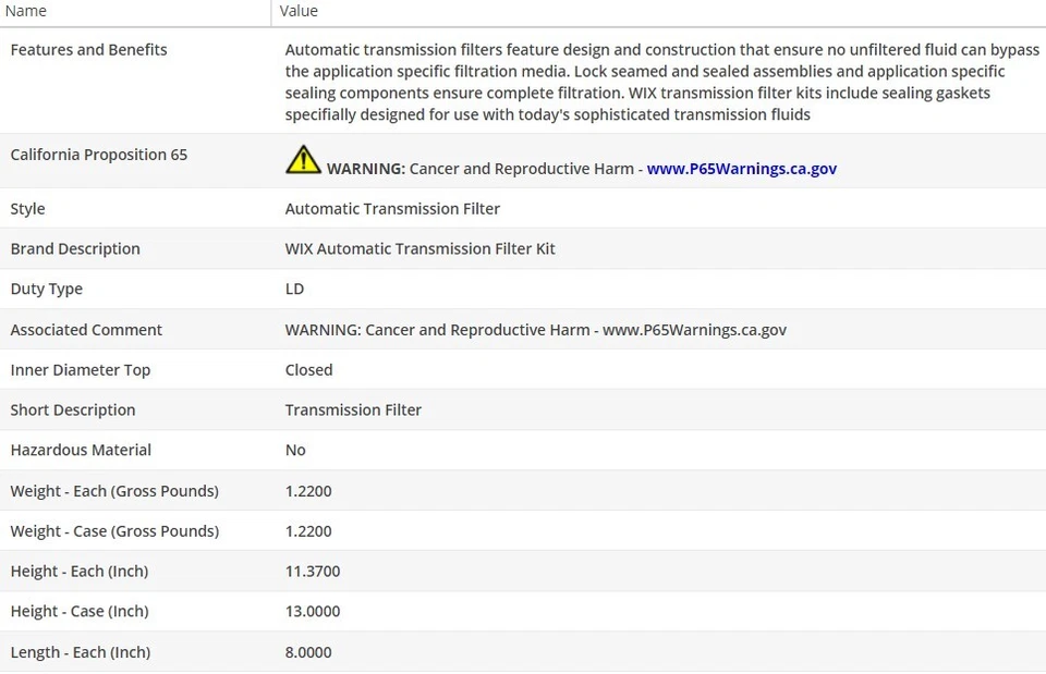 OEM Type Oil Filter WIX for FORD RANGER 1983-1988 L4-2.0L - Image 3 of 4