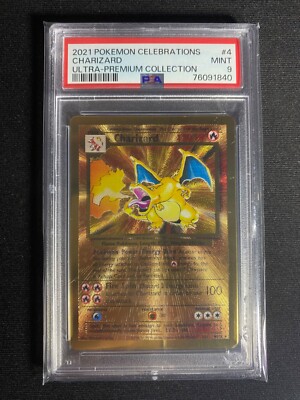 2021 Pokemon Celebrations 25th ANNIVERSARY Charizard Gold Metal #4 PSA