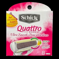 Schick Quattro for Women Ultra Smooth Razor Refill Blade Cartridges. ~8ct.~