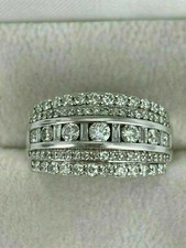2Ct Round Cut Lab-Created Diamond Engagement Wedding Ring 14K White Gold Plated