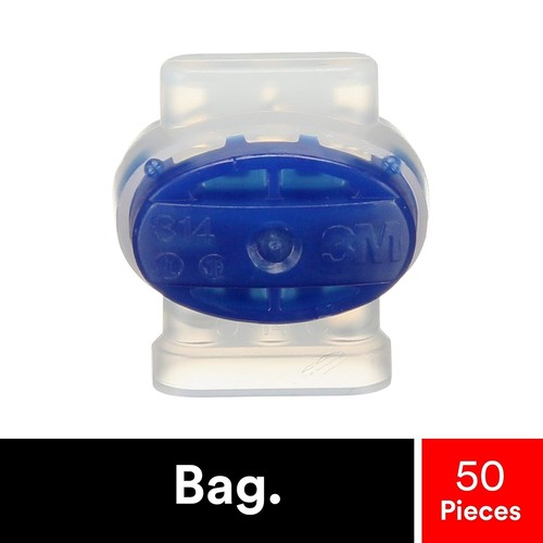 3M Scotchlok Electrical IDC 314 Connector, Pigtail, Self-Stripping, Blue 50 pack - Picture 2 of 6
