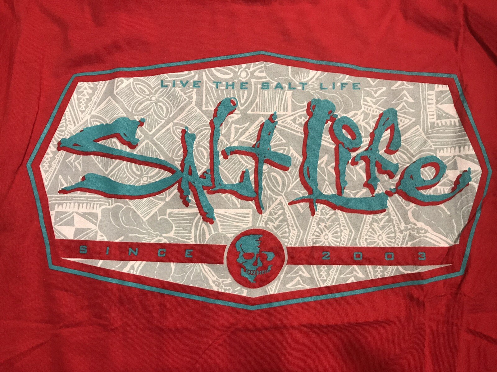 NWT Salt Life "Water Fix" Fishing Tshirt Red, Men's Small, Logo and