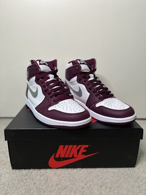 Air Jordan 1 Retro High OG 'Bordeaux/White/Metallic Silver' Men's