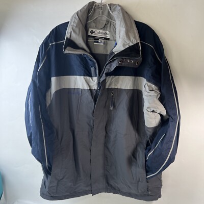 Columbia Jacket Mens Large Blue/ Gray Hooded Interchange