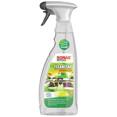 SONAX 750ml Cleanstar Ecocert Reiniger Innenraum Scheibe Polster KFZ Auto