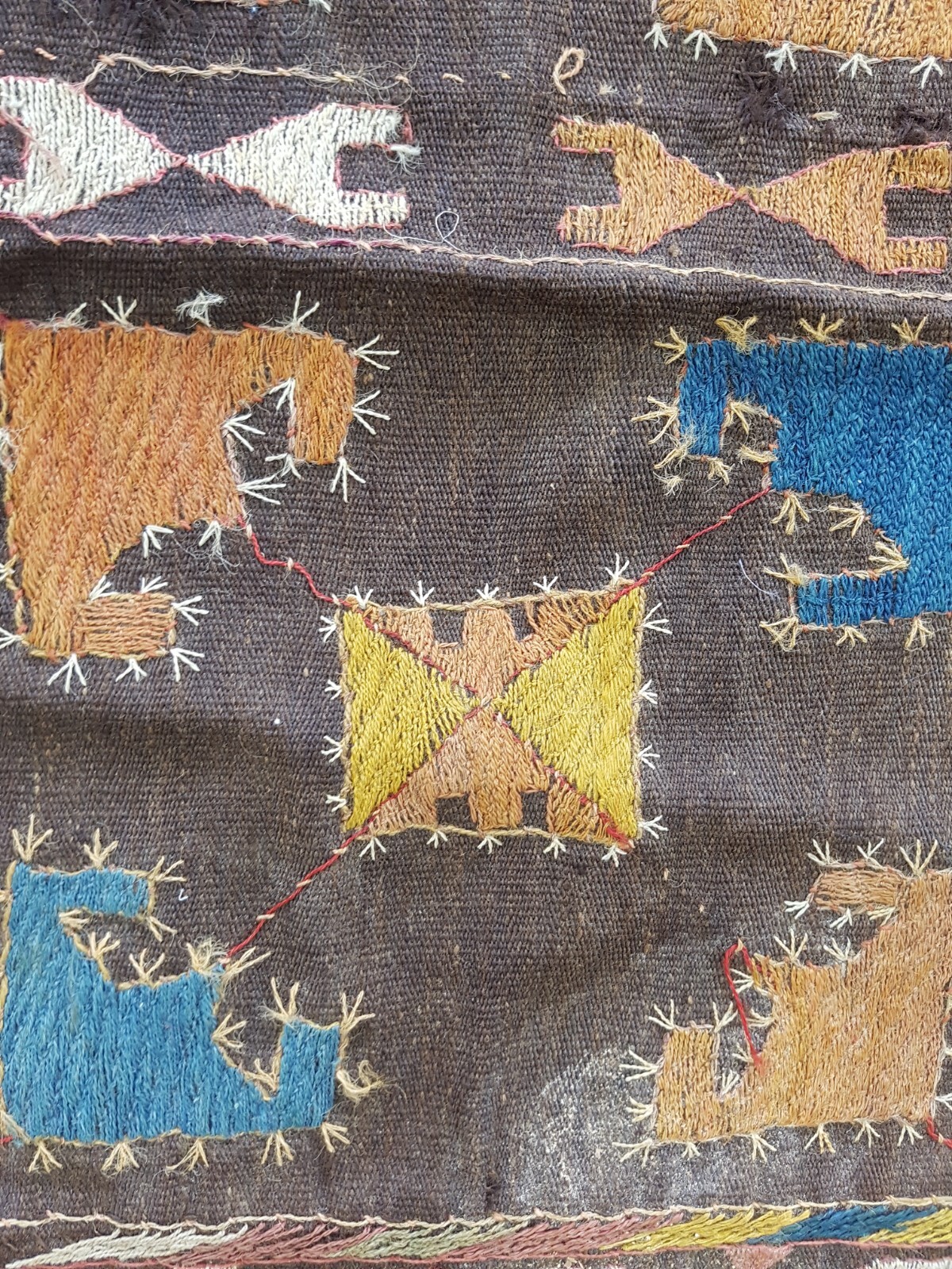 Antique Uzbek Embroidered Aina Khalta 68x60cm