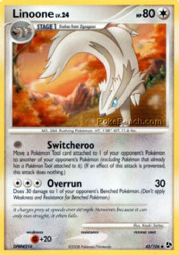 Pokemon - Linoone - 43/106 - Uncommon - Great Encounters - NM