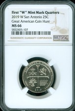 2019 W SAN ANTONIO PARK QUARTER NGC MS66   .