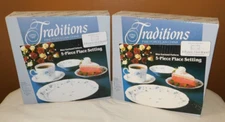 2 Boxes of 5 Piece Place Setting Traditions Johann Haviland Blue Garland