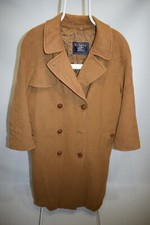 Burberry London Vintage Cashmere Silk Trench Coat Brown Made In England Size 10